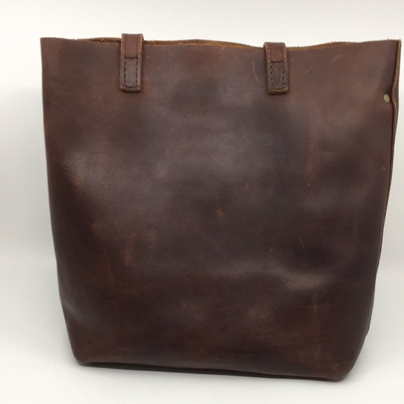 Portland Leather Goods  Dark Brown Leather Tote Bag - Picture 4 of 16